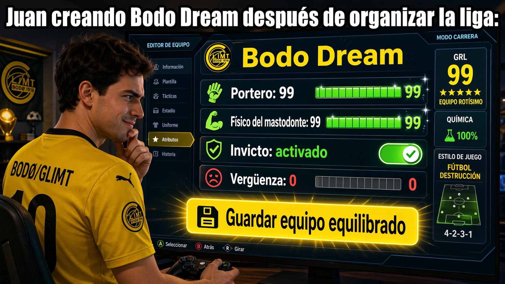 Bodo Dream: Juan se monta el FIFA Ultimate Team y encima pretende que parezca casualidad